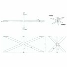 71CM DOBBEL-X DESIGN BORDBEN- 192x82 (L x B) thumbnail