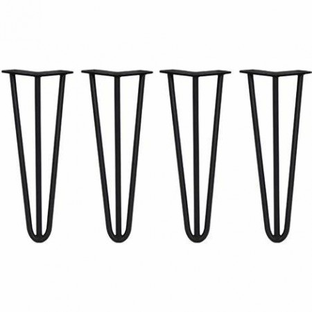 41CM HAIRPIN BEN-TRE STENGER+ GULVBESKYTTER SVART