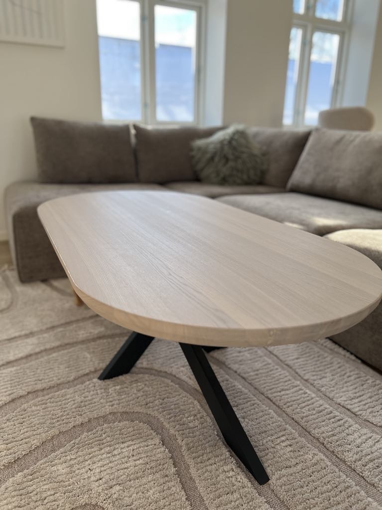 salongbord +bordben 140x70 H50, hvitoljet,heltre ask .